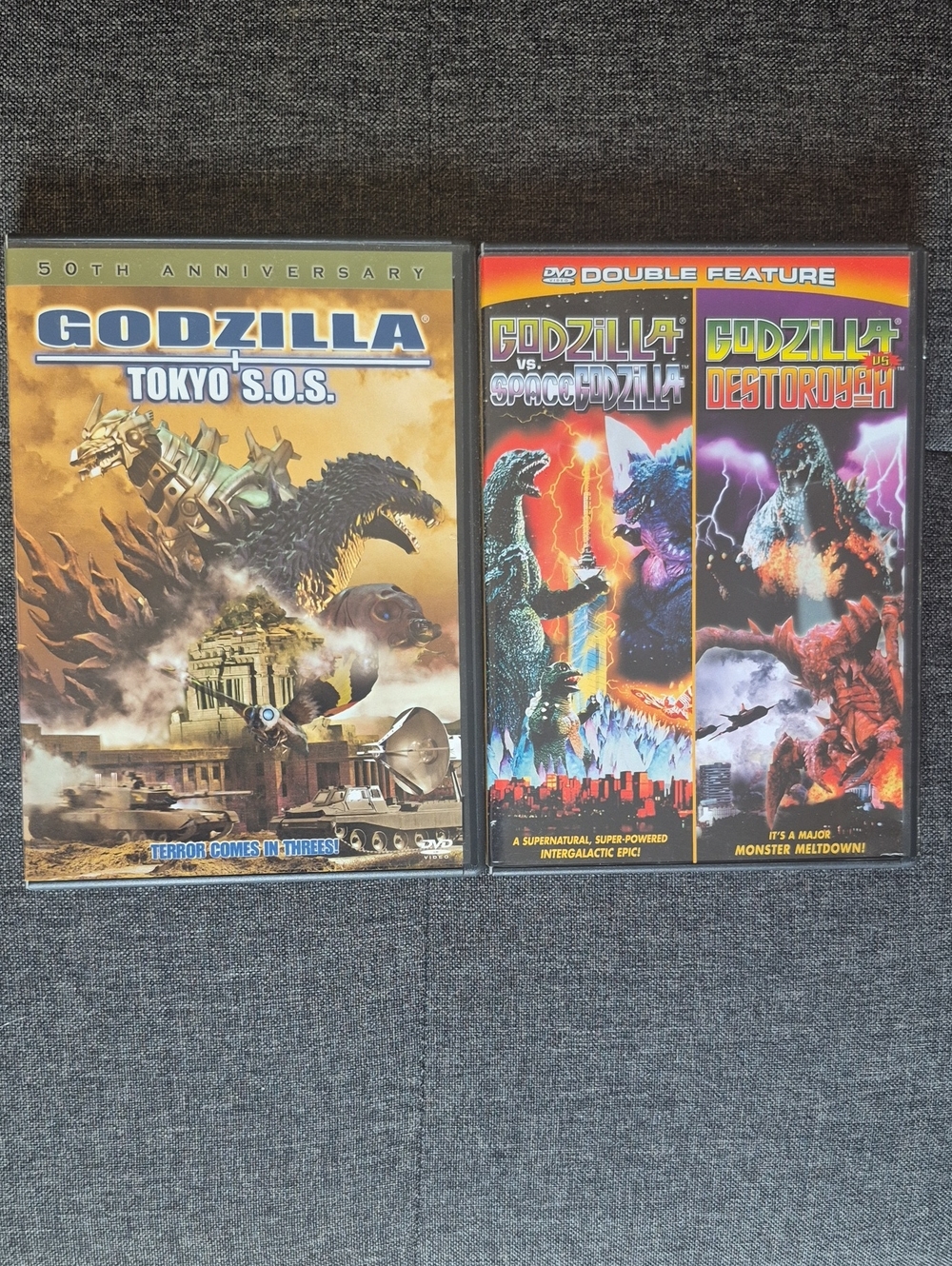 Godzilla DVD Double Feature Set - Black and Multicolor Covers